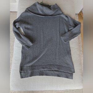 UGG Cowl Neck Gray Tunic Knit Sweater Cashmere Cotton Cozy Cottagecore Dolman